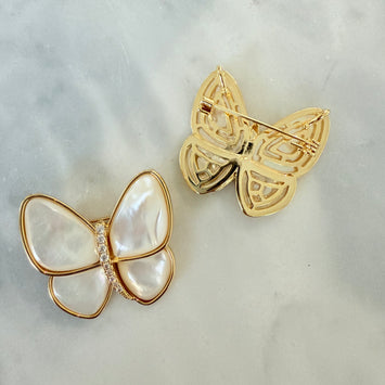 Shell butterfly brooch