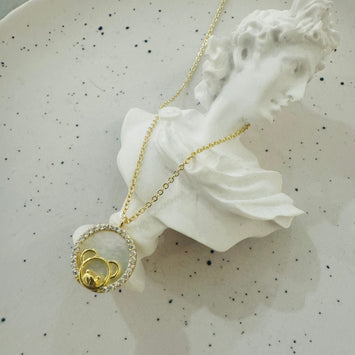 Shell bear necklace