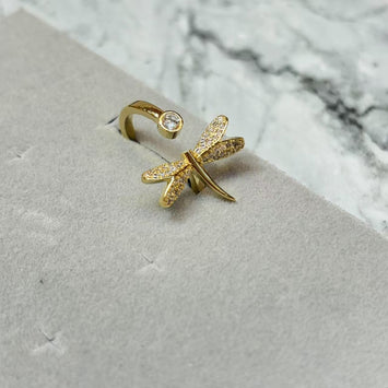 Dragonfly diamond ring