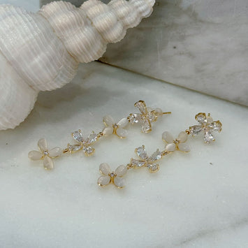 Quadruple flower earrings