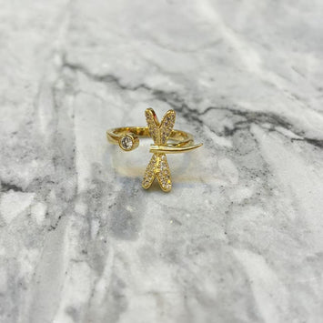 Dragonfly diamond ring