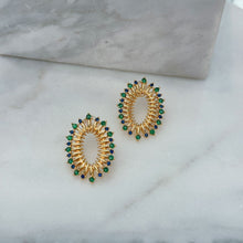 Gemstone flower earrings