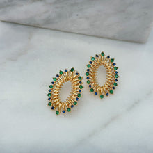 Gemstone flower earrings