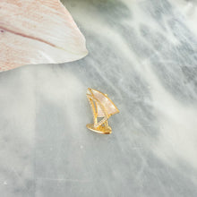 Shell sailboat brooch