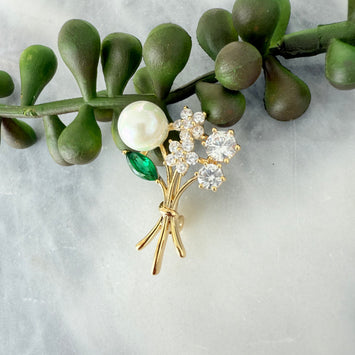 Pearl bouquet brooch