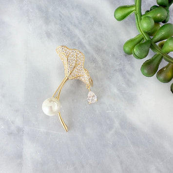 Golden lotus brooch