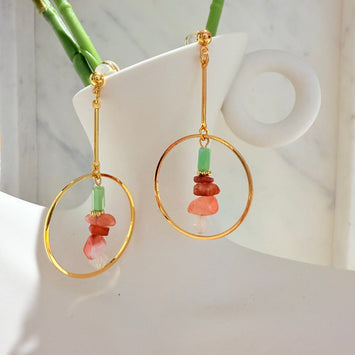 Hanging gemstone earrings