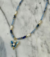 Aquamarine Butterfly Necklace