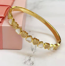 Ivory Sparkle Heart Bangle