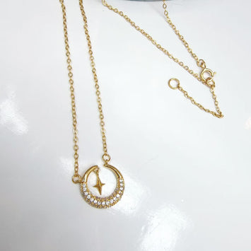 Moon & Star Dainty Necklace