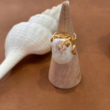 Simple baroque pearl ring