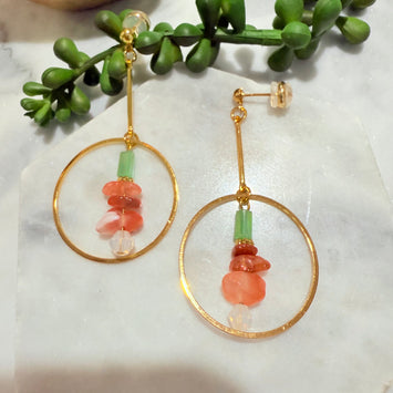 Hanging gemstone earrings