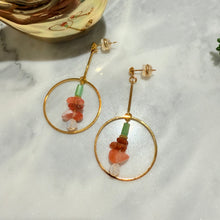 Hanging gemstone earrings