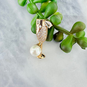 Wine glass brooch