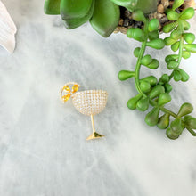 Cocktail glass brooch