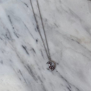 Stainless Steel Cat Charm Necklace