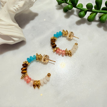 Rainbow gemstone earrings