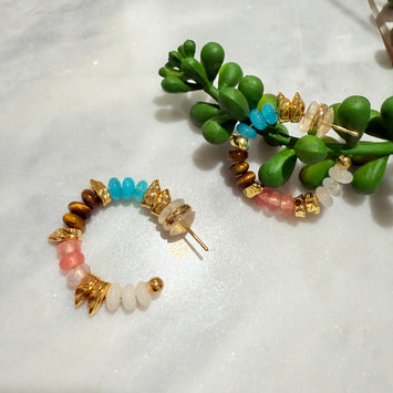 Rainbow gemstone earrings