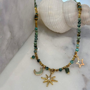 Moon and star necklace
