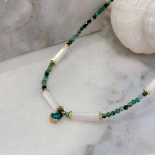Shell and gemstone necklace