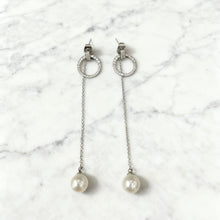 Pearl chain drop earrings