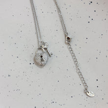 Sliver lock and key necklace