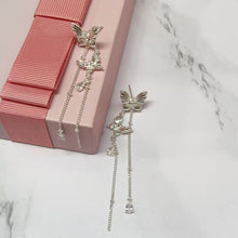 Silver Butterfly Cascade Earrings