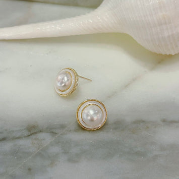 Classic pearl and shell earrings