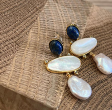 Gemstone with fresh water pearl earrings