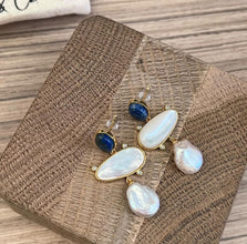 Gemstone with fresh water pearl earrings