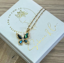 Natural shell butterfly necklace