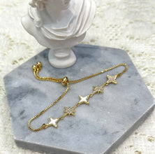 Shell and diamond star bracelet