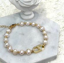 Fresh water pearl with letter bracelet