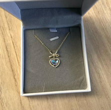 Bow with love heart necklace