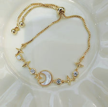 Shell moon and little star bracelet