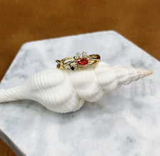 Crab shape with red diamond ring