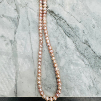 Pink fresh water pearl necklace