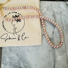 Pink fresh water pearl necklace