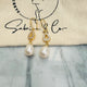 Diamond water droplet with hanging pearl earrings
