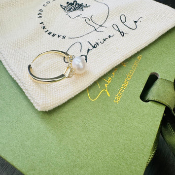 Double diamond with pearl ring