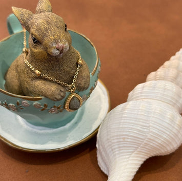 Stainless steel with gemstone pendant necklace