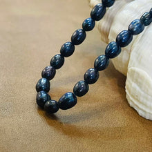 Navy blue fresh water pearl necklace