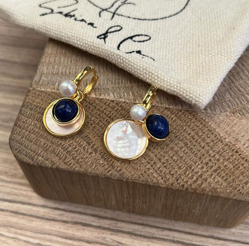 Triple layer pearl earrings