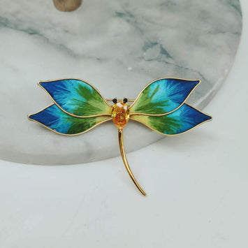 Blue & Green Dragonfly Brooch