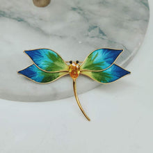 Blue & Green Dragonfly Brooch
