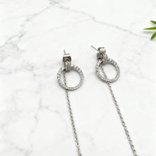 Pearl chain drop earrings