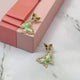 Green Butterfly Drop Earrings