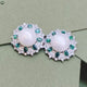 Green Halo Pearl Earrings