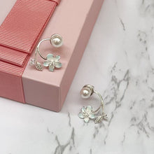 Silver Blossom & Pearl Earrings