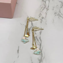 Mini Blue Drop Butterfly Earrings